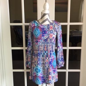Everly aztec design fall Dress